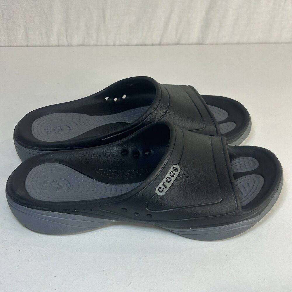 Crocs Modi 2.0‎ Fisherman Black Gray Casual Sandal Slides Unisex M 4 W 6